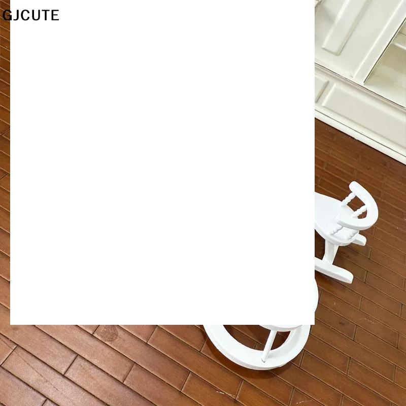 1:12 Poppenhuisminiaturen Kinderbox Kinderen Bed Trojaans Paard Loopstoeltje 3-delige Set Model Poppenhuis Decor Fantasiespel speelgoed DIY