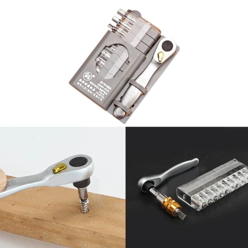 K1KA Mini Ratelsleutel Schroevendraaier Bit Set Multifunctionele Speciaal Gevormde Slotted