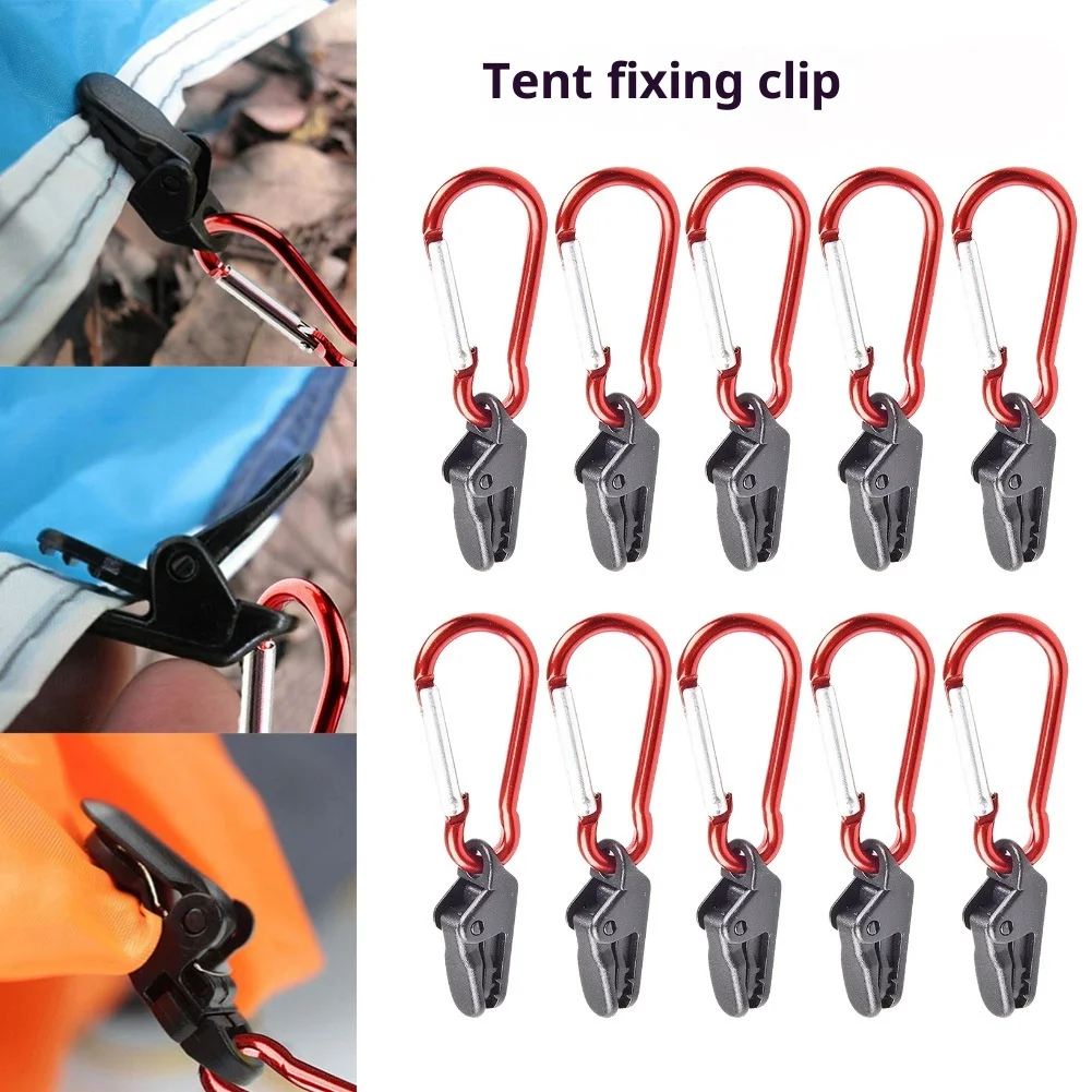 

Heavy Duty Windproof 10 Pc Clip, Gator Clamp for Tarps, Canopy, Camping Tent, Awning - Extra Grip Galvanized Steel Spring Clip