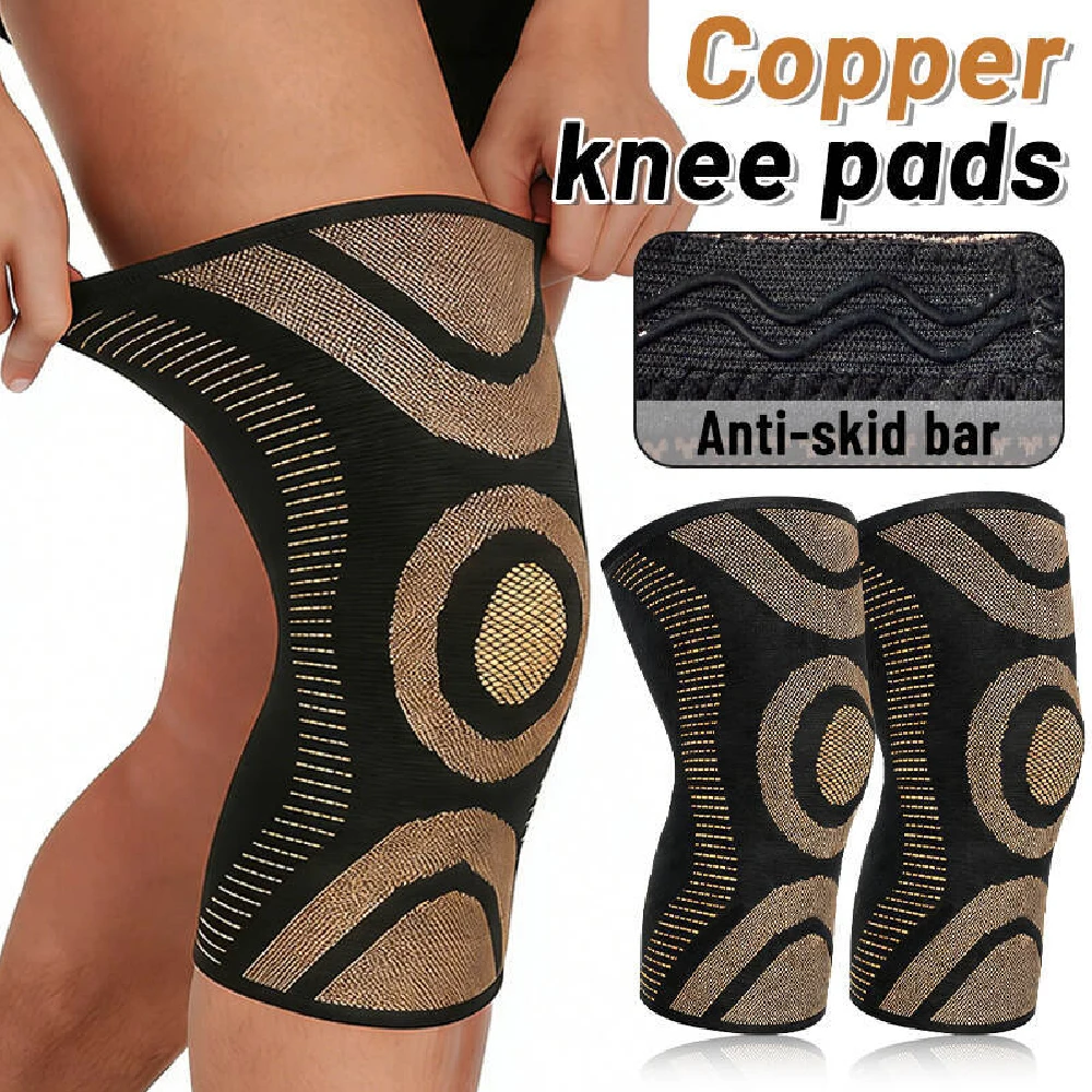 1PCS Copper Knee Braces for Men and Women -Knee Supports Copper Compression Knee Sleeve for Running, Working Out, Fitness