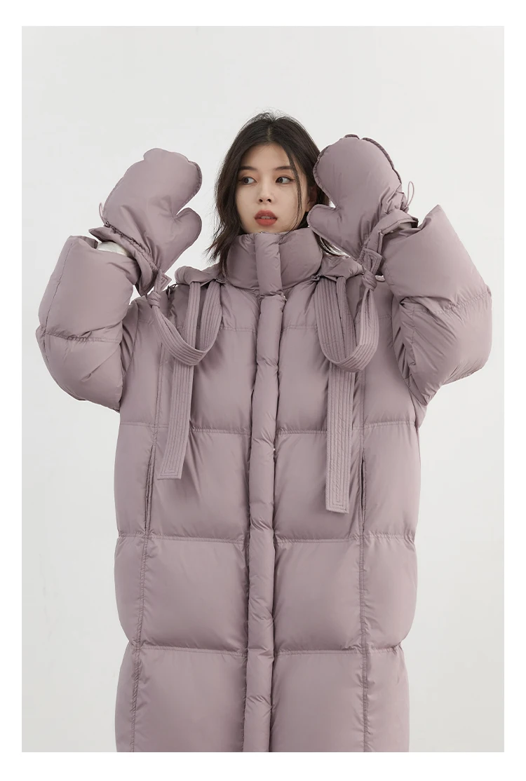 CHIC VEN New Women Down Coats Solid Loose Casual Hooded Down Jacket Female Soft 90 White Duck Down Coat Thick Autumn Winter 2024