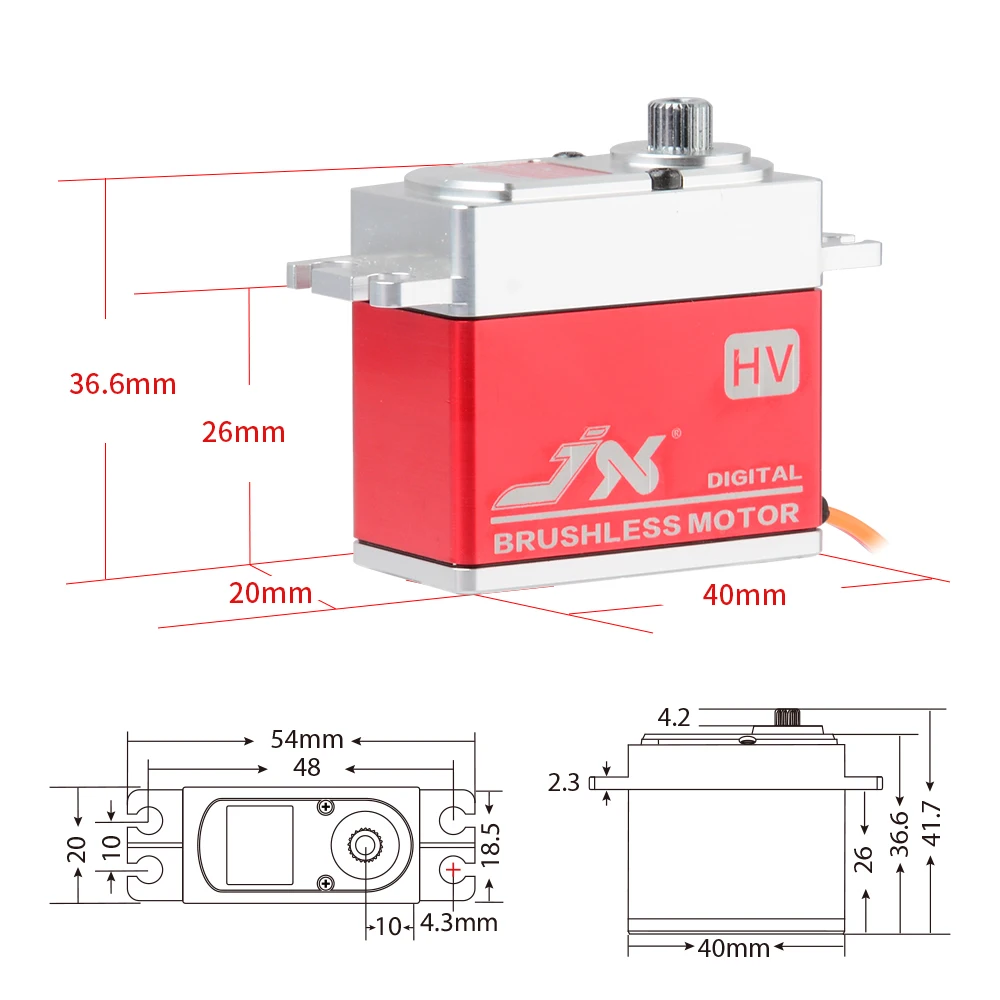 JX HV7032MG 32kg 0.07s 8.4v High Voltage Speed Metal Gears Standard Digital Servo For RC 1:8 1:10 Car Crawler Fix-Wing Robot Arm