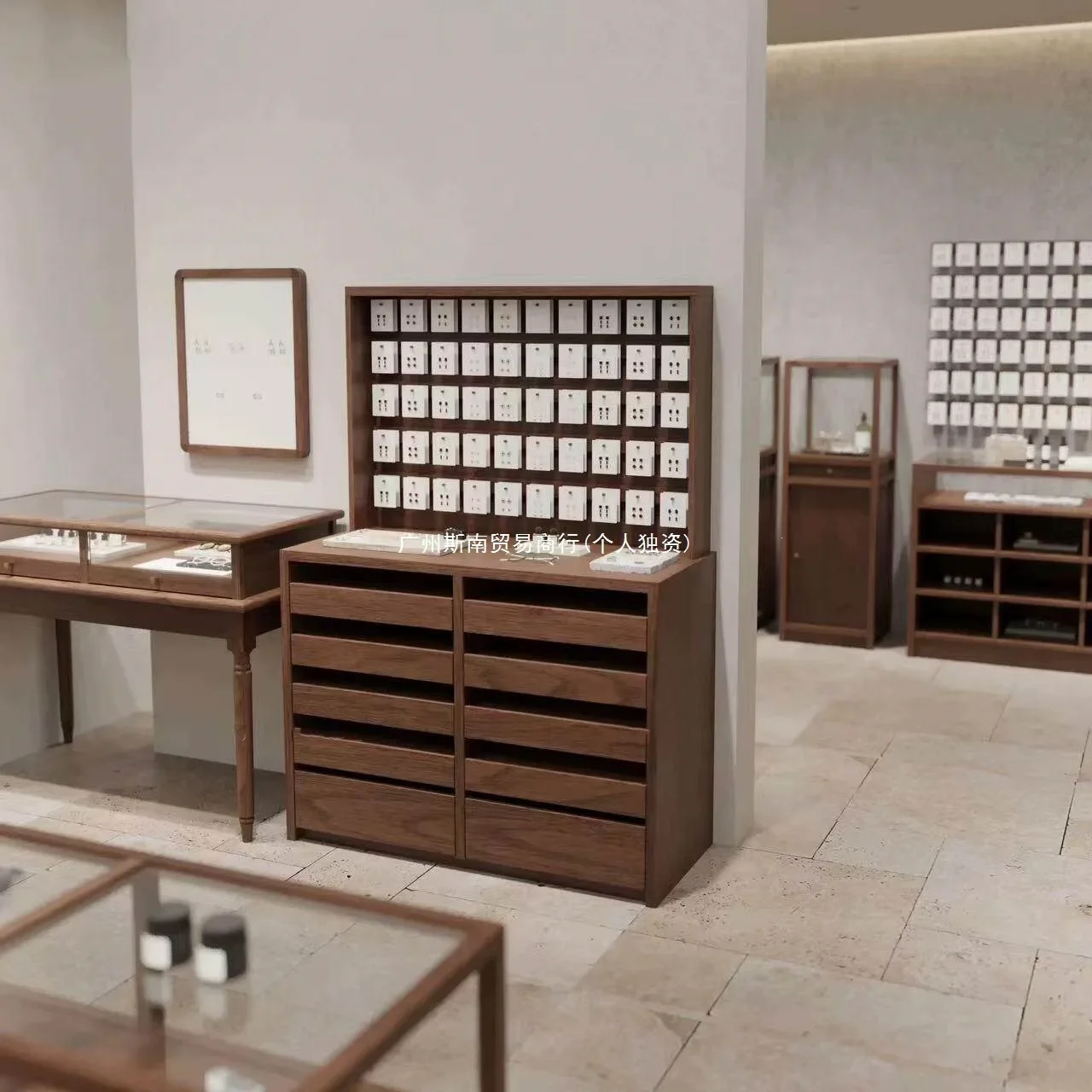 Jewelry store display cabinet Nakajimadai retro counter clothing storeflowing water table display stand earrings displaycabine