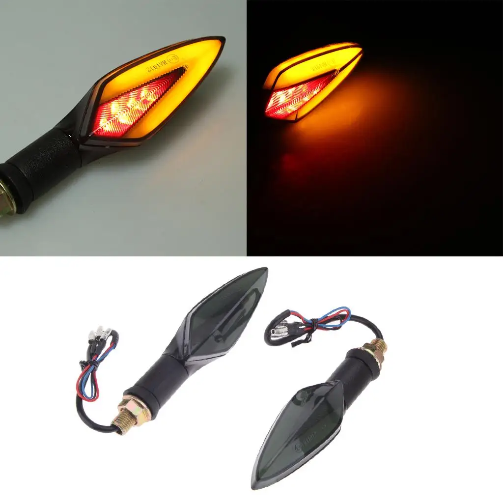 2 x Universal Front & Rear Motorcycle Amber LED Turn Indicator Blinker Light Lamp for Honda for Yamaha ect.