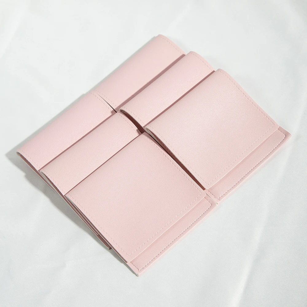 5pcs 8x8cm Wedding Display Pink PU Leather Bag Bracelet Earrings Gift Luxury Packaging Jewelery Pouches Travel Organizer Bulk