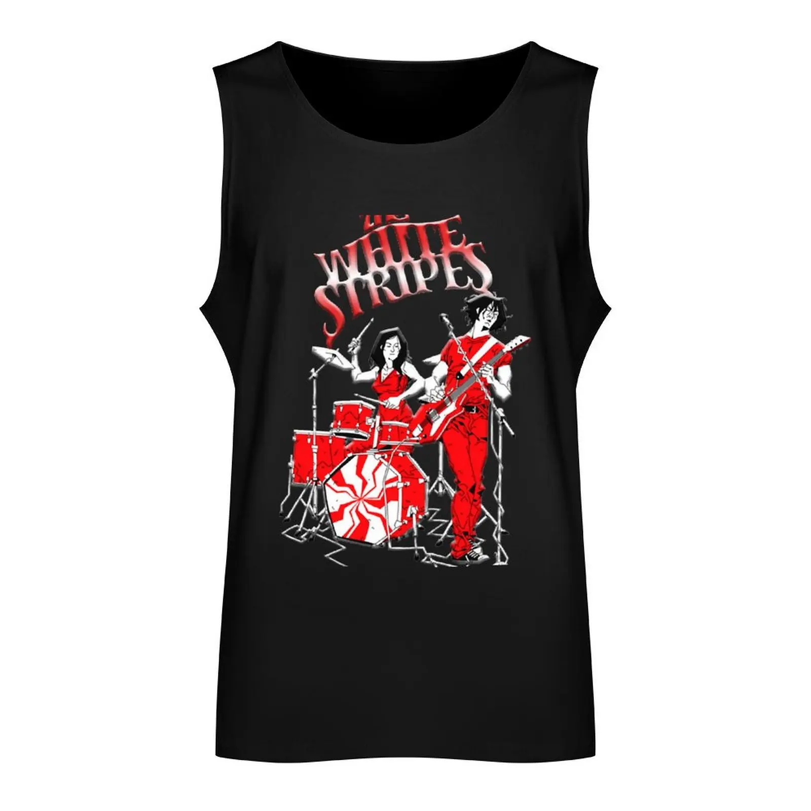 Red White Tank Top Bodybuilding shirt gym accessories men sleeveless man shirts Male vest