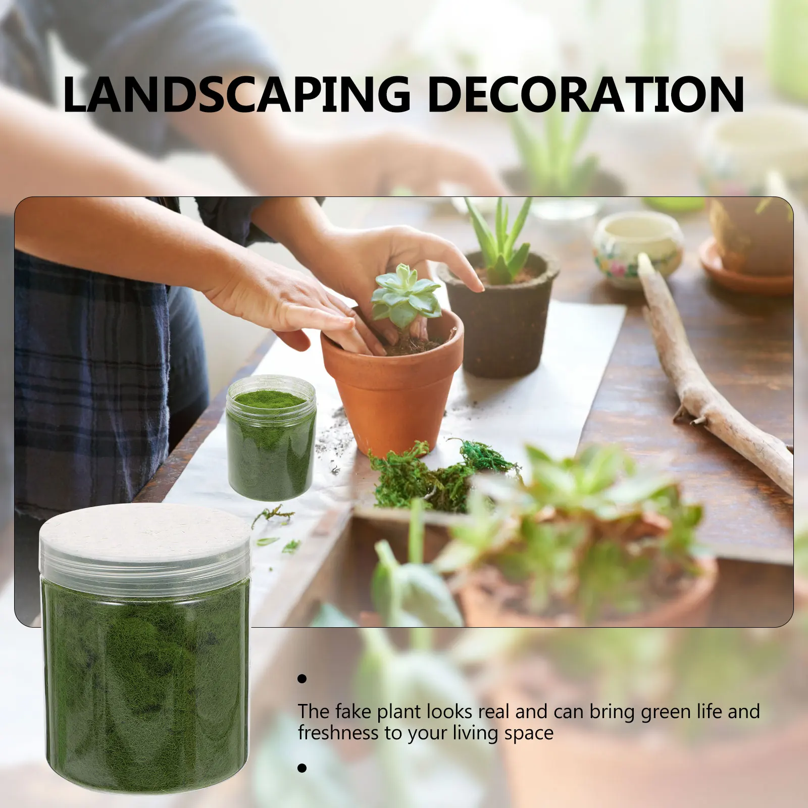 

Artificial Moss Decor Landscape Decoration Faux Grass Powder Green Plants Durable Lifelike Gifts