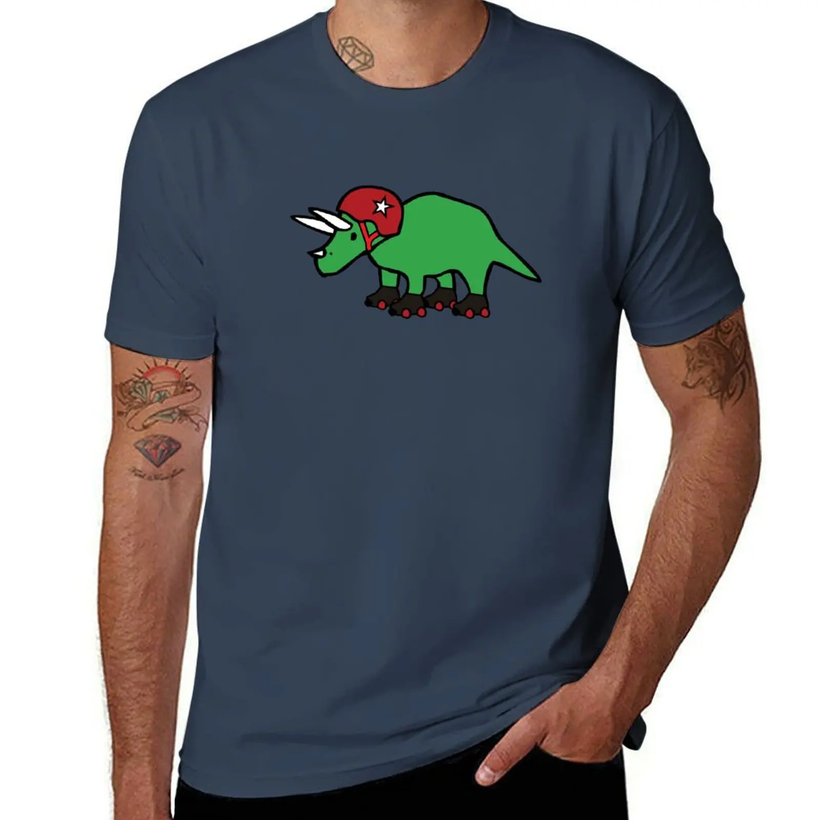 

Roller Derby Triceratops T-Shirt funny shirt cotton funny costumes tops sublime men t shirt
