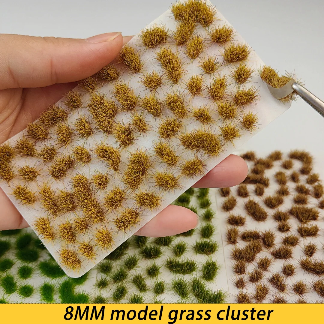 8MM Unregelmäßige Gras Cluster Modell Kits Saison Gras Pflanze Landschaft Sand Tisch Materialien Diorama Zubehör 58 Teile/schachtel