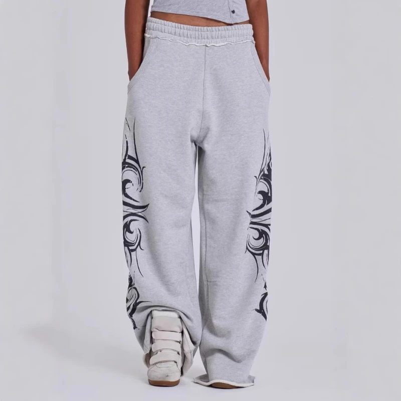 

Vintage American Street Grunge Fashion Print Pants Women's Loose Wide-leg Straight Casual Pants