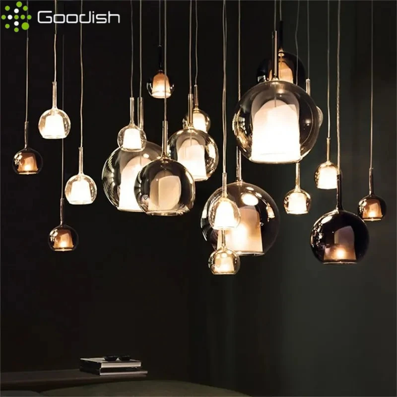 Modern Simplicity Nordic Luxury Glass Bubble LED Pendant Lights Art Creative Lamps for Living Room Home Decoration Chandeliers