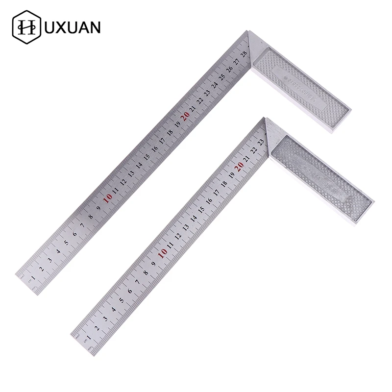 Stainless steel 250mm/300mm Aluminum Alloy Square Ruler Right Angle Measuring Rule Tool Angle Square Ruler 90 Thickened Handle