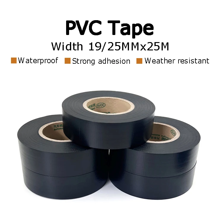 PVC Electrical Insulation Tape Flame Retardant Waterproof Self Adhesive for Home Garden Wire Protection Tapes 19/25 mm X 25 M