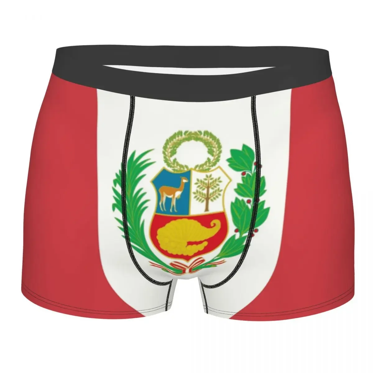 Männliche Mode-Flagge von Peru, peruanische Flagge, Unterwäsche, Boxershorts, Herren, Stretch-Shorts, Höschen, Unterhosen