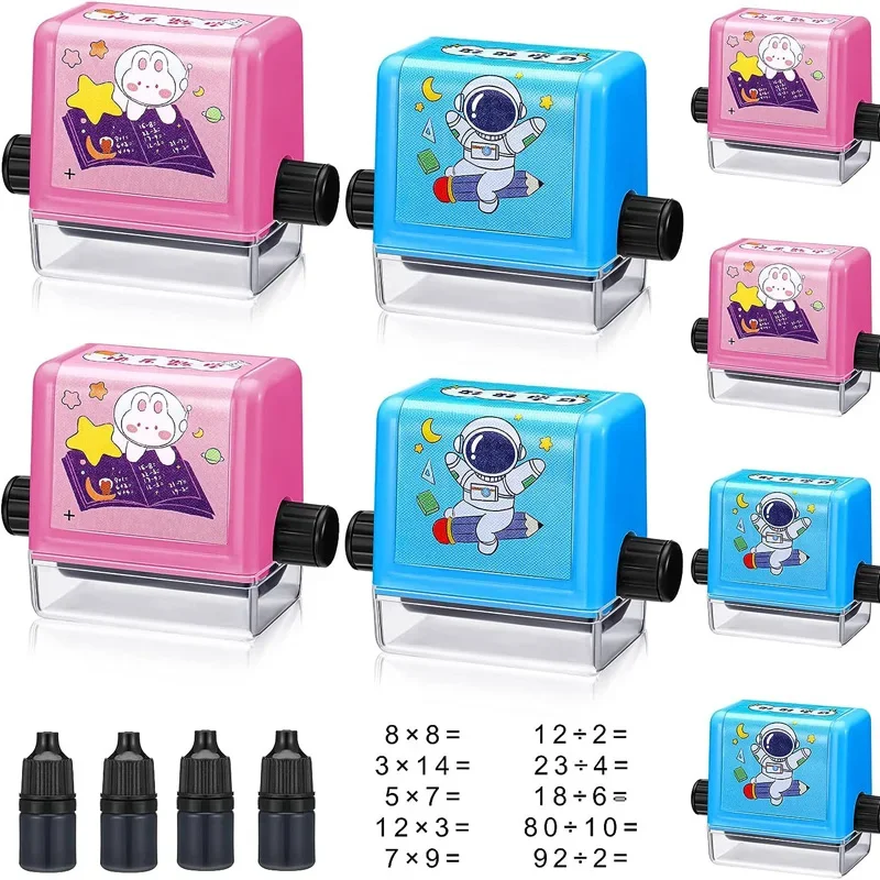 Math Practice for Students Addition Subtraction Multiplication Division Seal Teaching Digital Roller Practice Questions Stamp