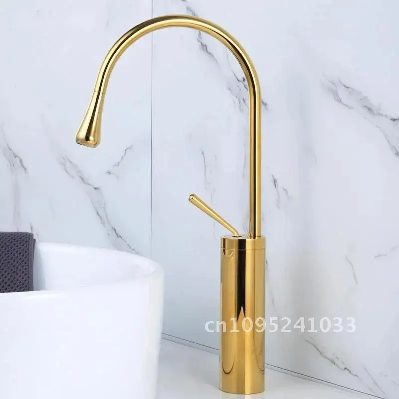 Allcopper Nordic Faucet Light Luxury Bathroom Washbasin Mixer Rotation Mixer And Hot Cold Simple Frap Bath