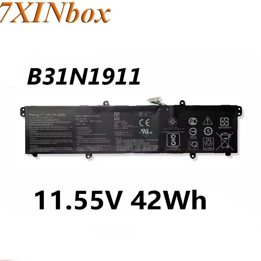 7XINbox B31N1911 C31N1911 11.55V 42Wh Laptop Battery For ASUS VivoBook TP470EA TP470EZ X421DA X421EA X421EP X421FQ Flip 14