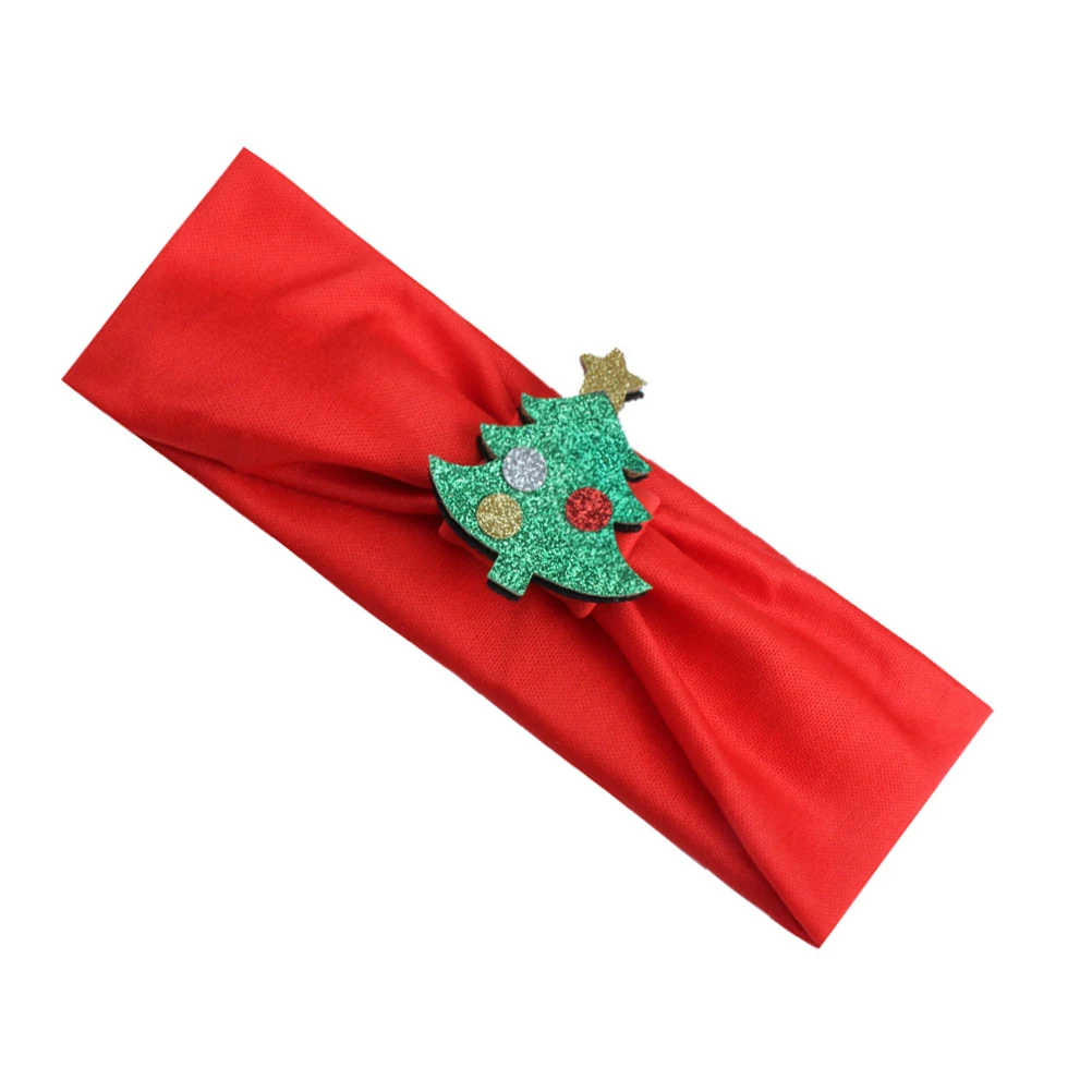 

2pcs Christmas Tree Hair Accessories Christmas Headdress Wrap for Babies Durable Cartoon Hair Baby Girls Holiday Photo