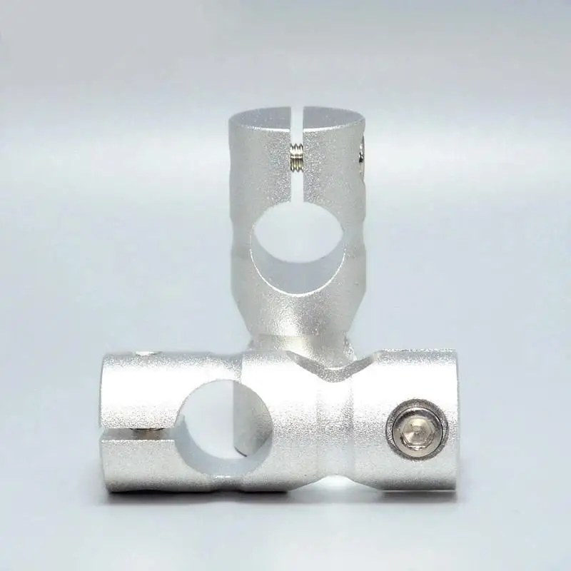 Aluminum Alloy Cylinder Fixing Clamp Cross Axis Bracket Strut Clamps Optical Axis Cross Block Steel Pipe Fixing Bracket Connecti