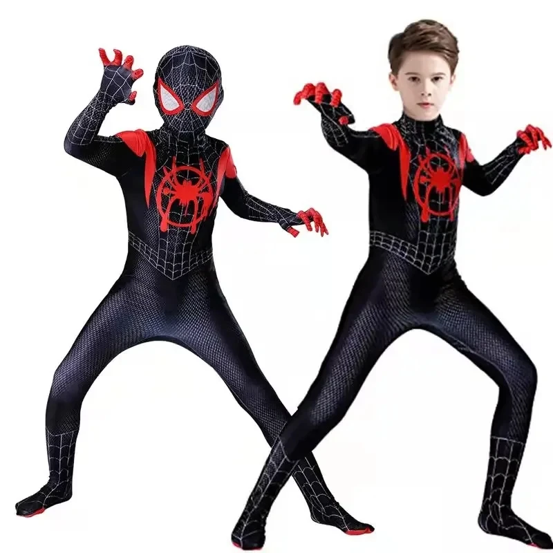 

Anime Superhero Spidermans Costume Bodysuit For Kids Adult Spandex Zentai Halloween Party Cosplay Jumpsuit 3D Style High Quality