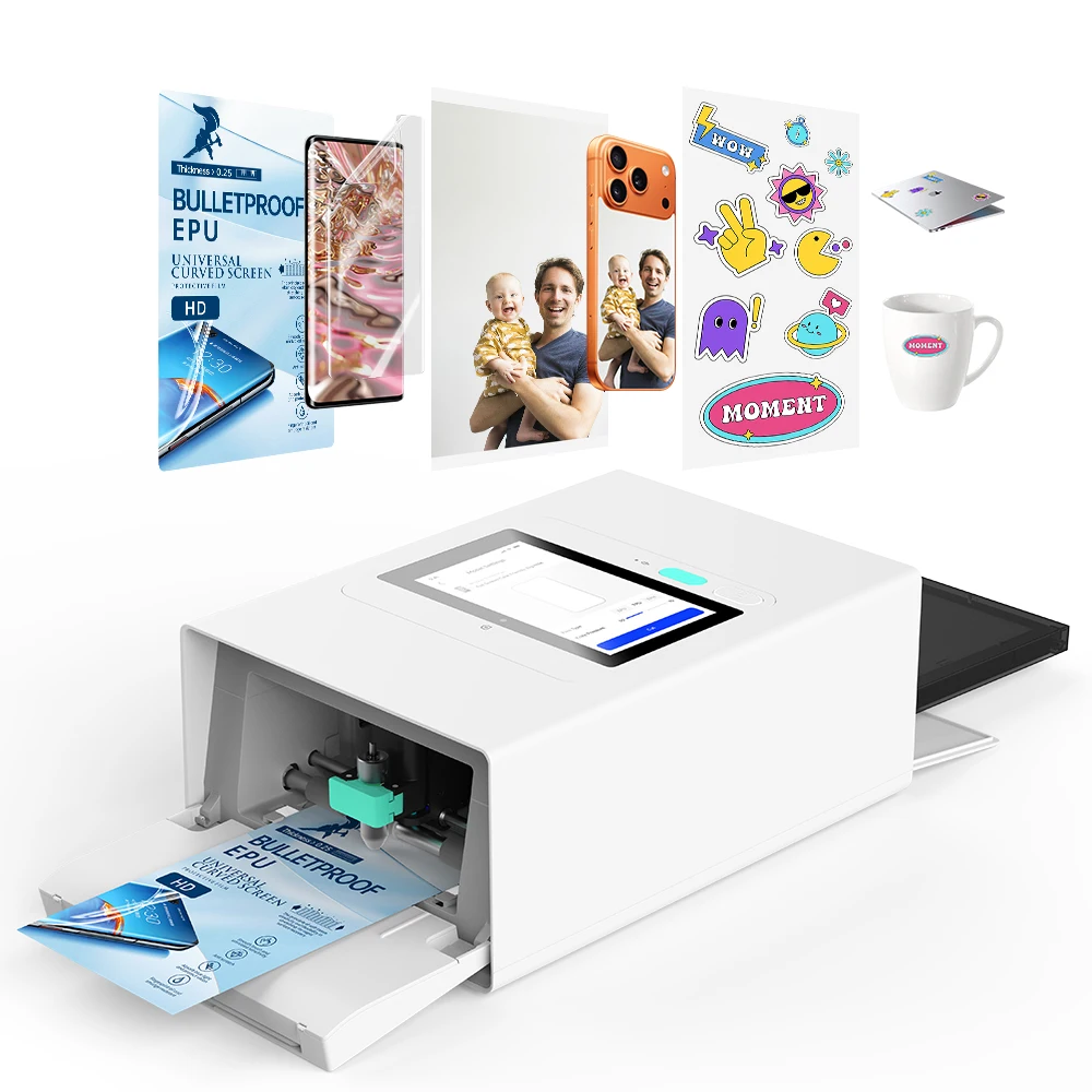 3-in-1 Thermal Dye-Sublimation Photo Mobile Phone Sticker Printer and Cutting Machine for DIY Back Film Screen Protector