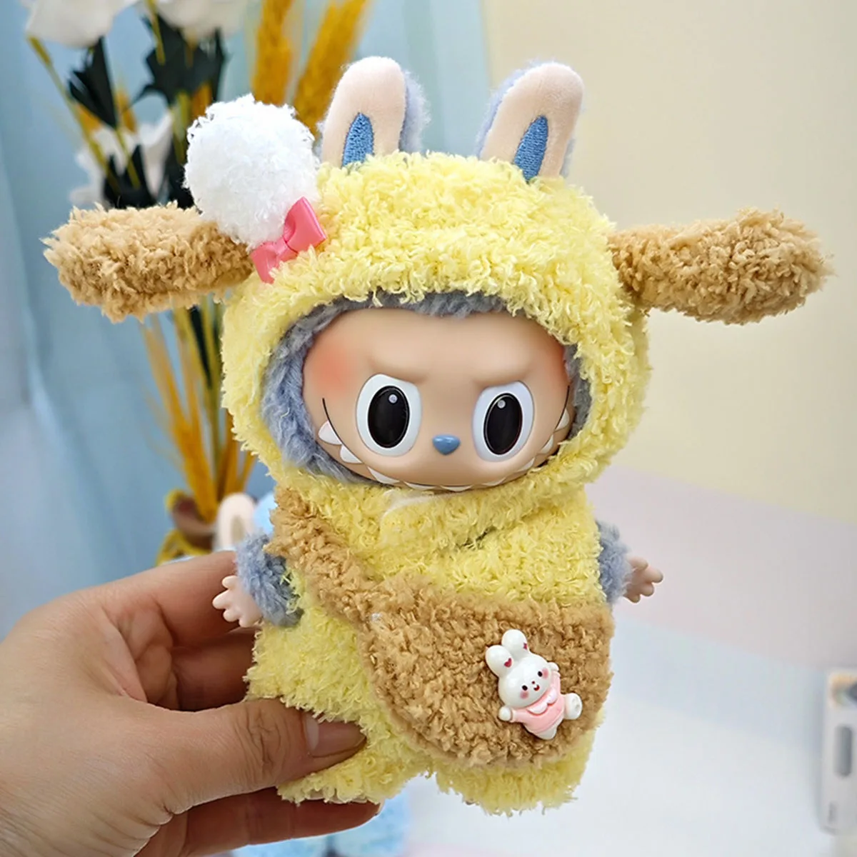 17 سنتيمتر لطيف صغير أفخم دمية الملابس الزي اكسسوارات ل دمى Labubu كعكة قبعة عباءة الملابس DIY بها بنفسك الاطفال هدية ﻿