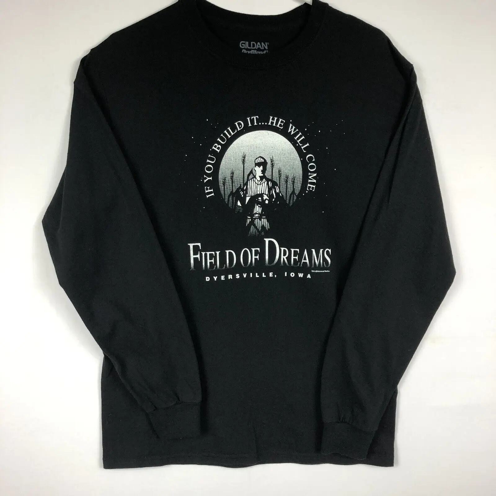 

Field Of Dreams Shirt Mens Medium Black Long Sleeve Iowa Baseball Costner