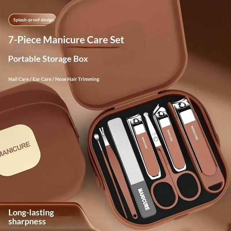 7/8Pcs Nail Art Tools Set Nail Cutting Kit Nail File And Care Tools High-End Nail Care Tools For Men And Women Precise Manicure