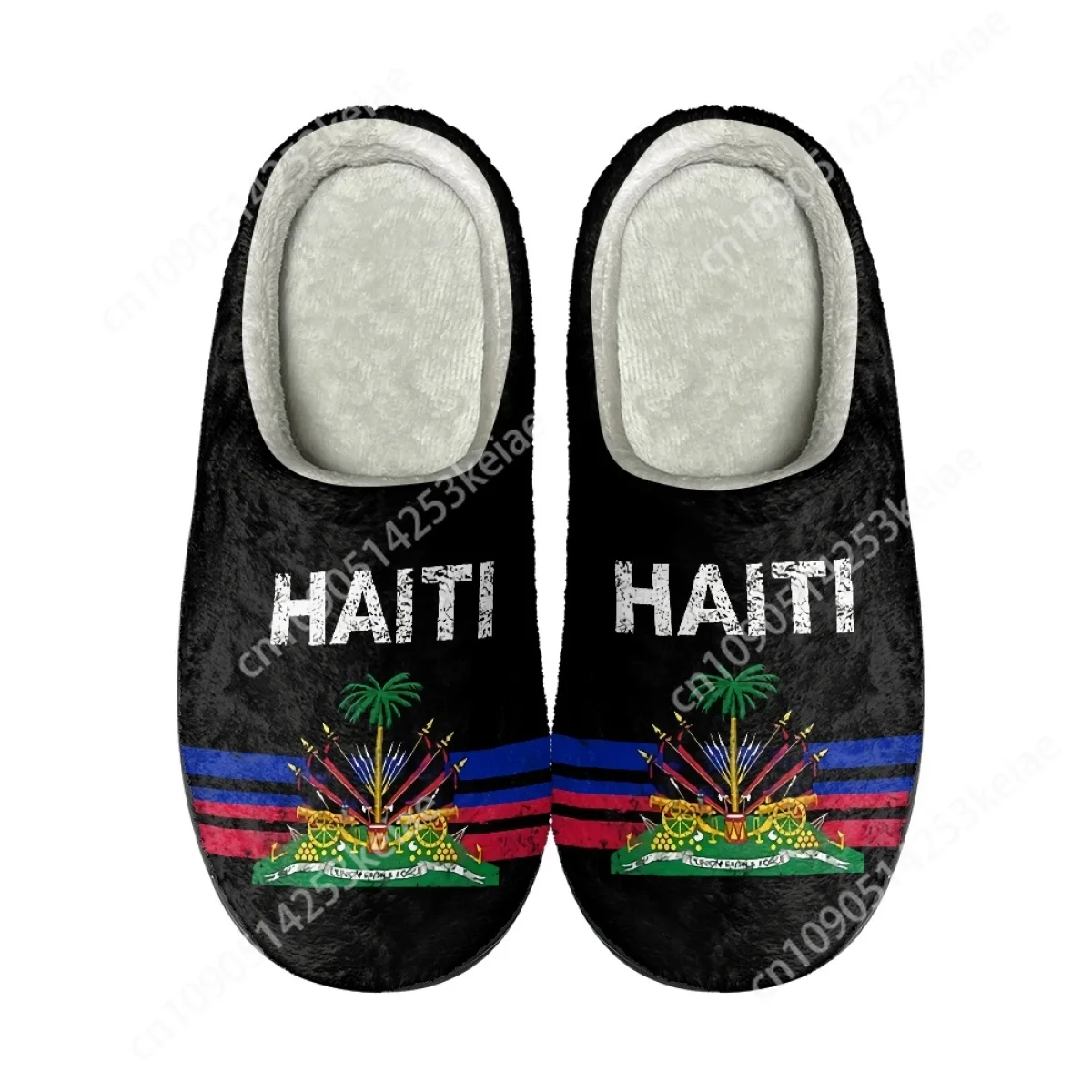 Haiti Country Flag Pattern Woman Man Spring Autumn Cotton Slipper Wear-Resistant Fashion Shock Absorption Non-Slip Slippers DIY