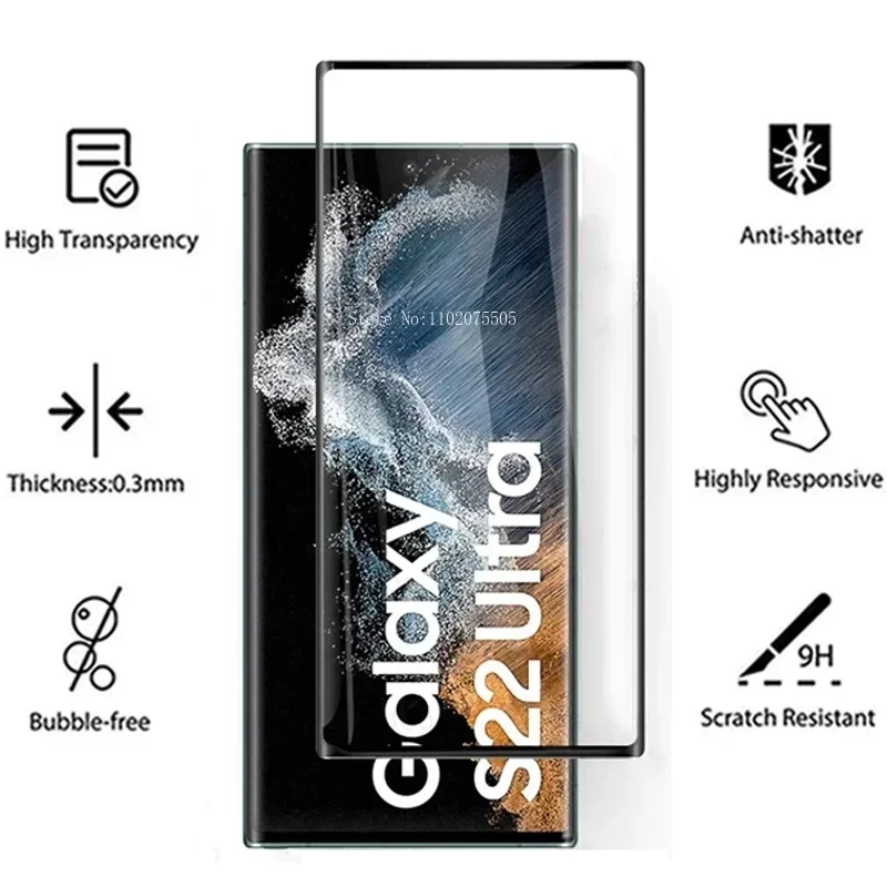 2PCS Tempered Glass For Samsung Galaxy S22 Ultra S21 S23 Plus Protective Glass For S20 S21 FE S24 Plus S22 Screen Protector Film