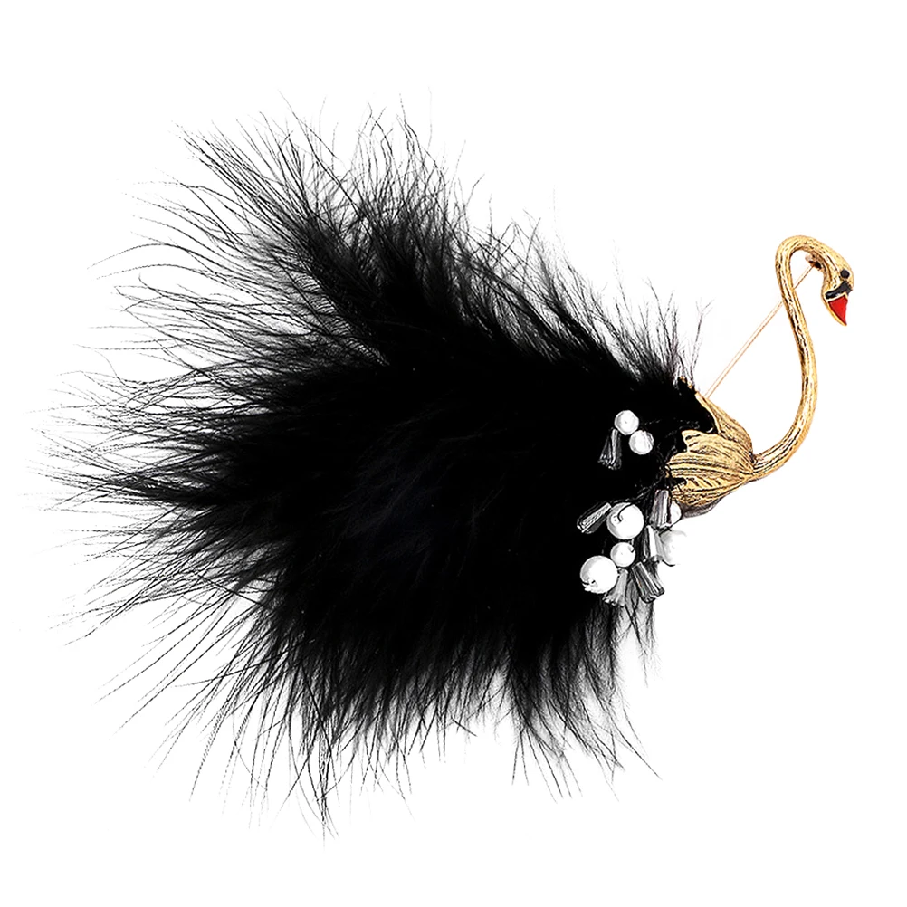 

1 Piece Swan Brooch Alloy Retro Chic Lapel Pin for Women Clothing Accessory Decorative Brooch Gift Fashion Breast Pin