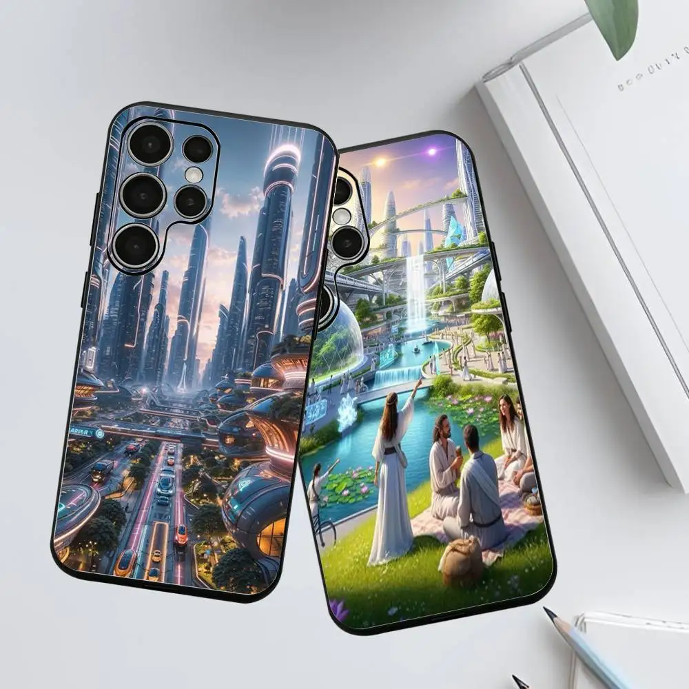 

Future High Technology Silicone Case For Samsung Galaxy S 25,24,23,22,21,20 Plus Ultra 5G Lite Shockproof Cover