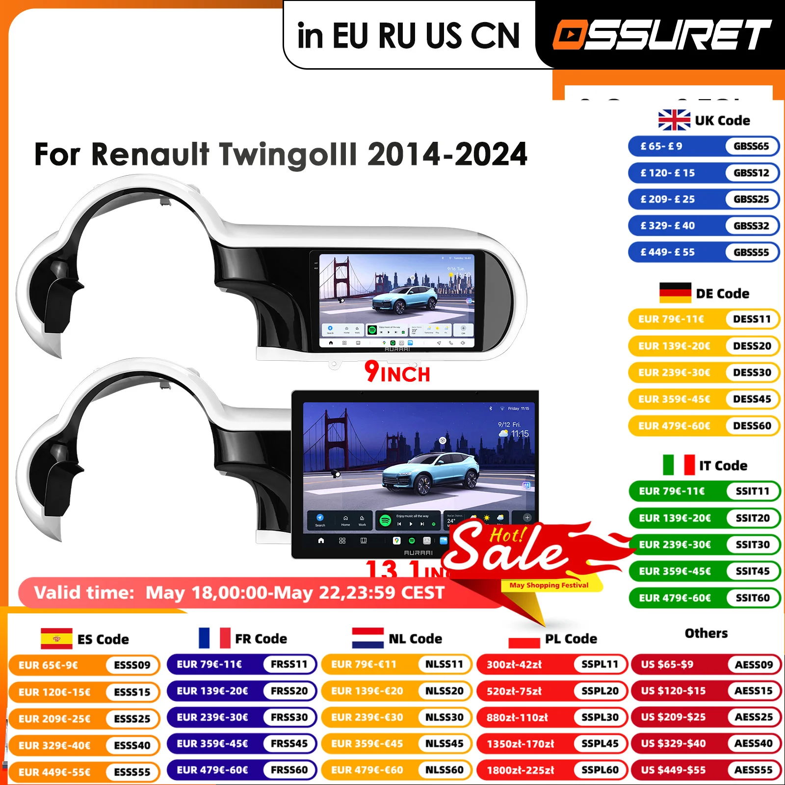 

Carplay 4G-LTE Carplay Android Car Radio For Renault Twingo 3 2014-2024 Car Infotainment Multimedia Player GPS Auto Stereo RDS