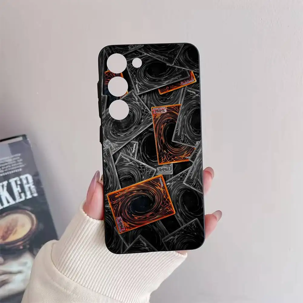 Jogo yu-gi-oh cartão caso de telefone para samsung galaxy a73,72,51,53,52,71,22,5g, nota, j7,8,9 capa preta macia