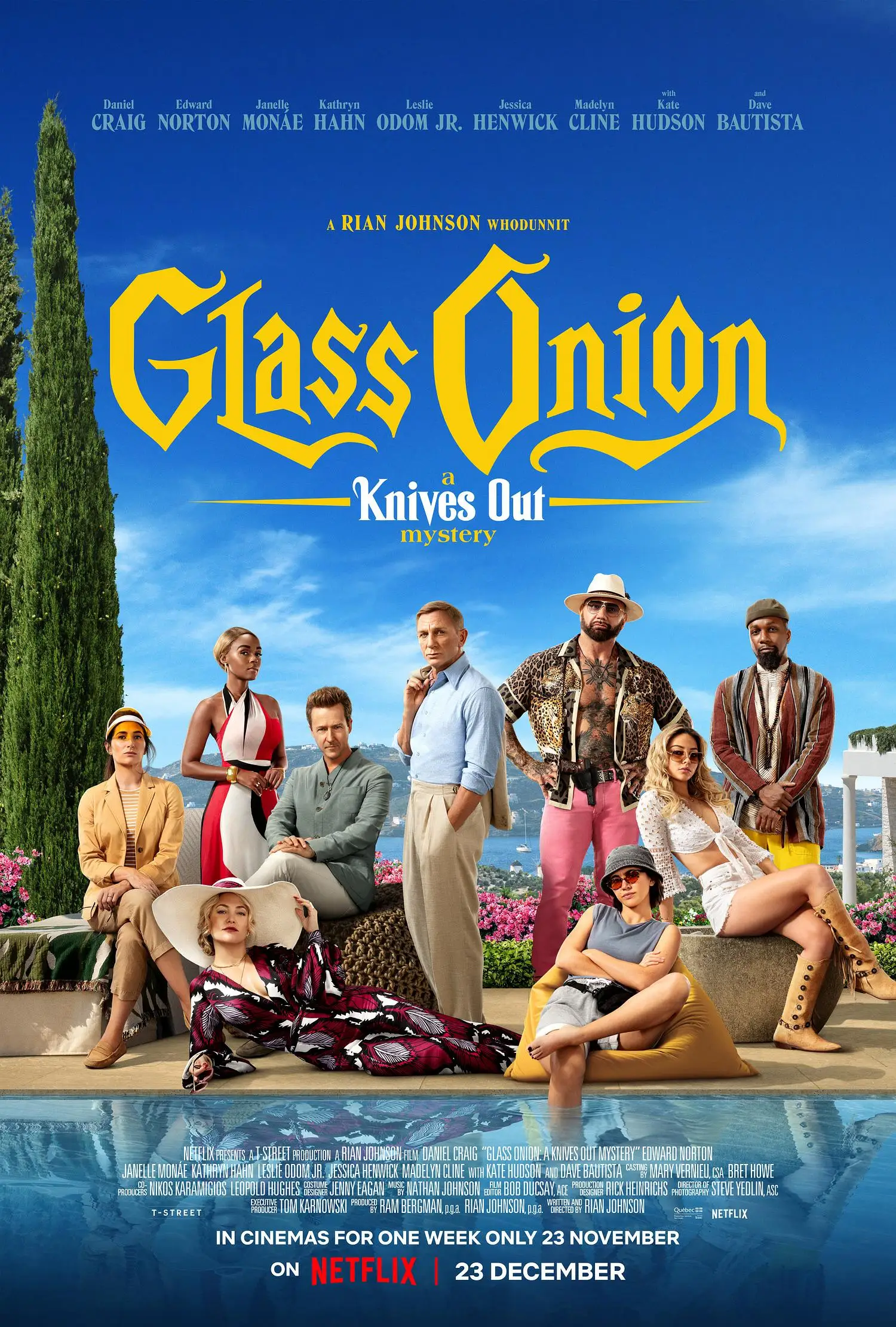 Movie Glass Onion: A Knives Out Mystery (2022)SILK POSTER Wall painting