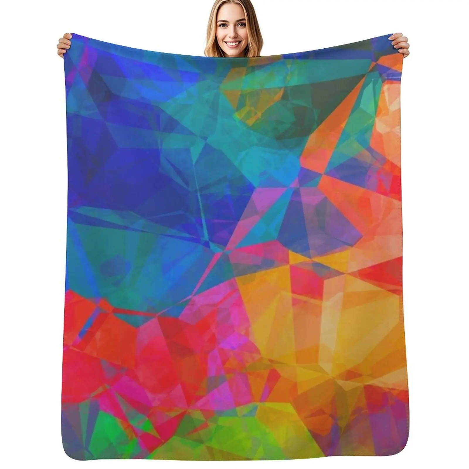 

Vibrant Abstract Color Burst Throw Blanket Luxurious Soft Fuzzy Blanket for Sofa Bed