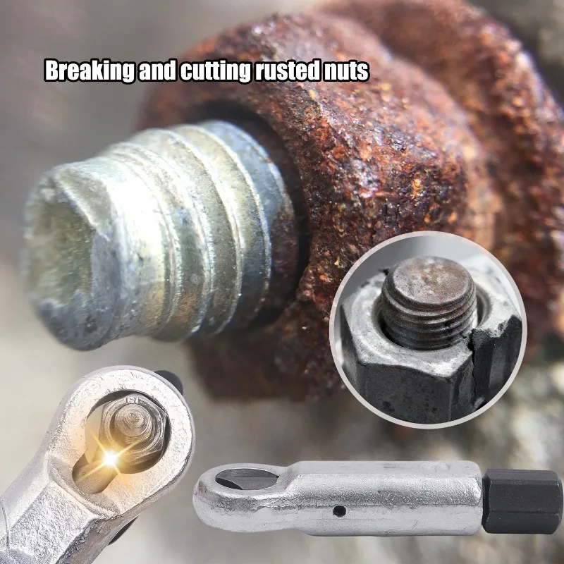 Rusty Metal Nut Splitter Damaged Screw Breaker Spanner Nut Remover Wrench Hex Extractor Tool Rusty Nut Separation Wrench Cutter