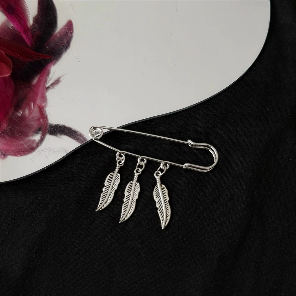 Star, Crescent, and Cross Brooch Feather Personalized Flirty Lady Pin Hat Clothing Western Accessories