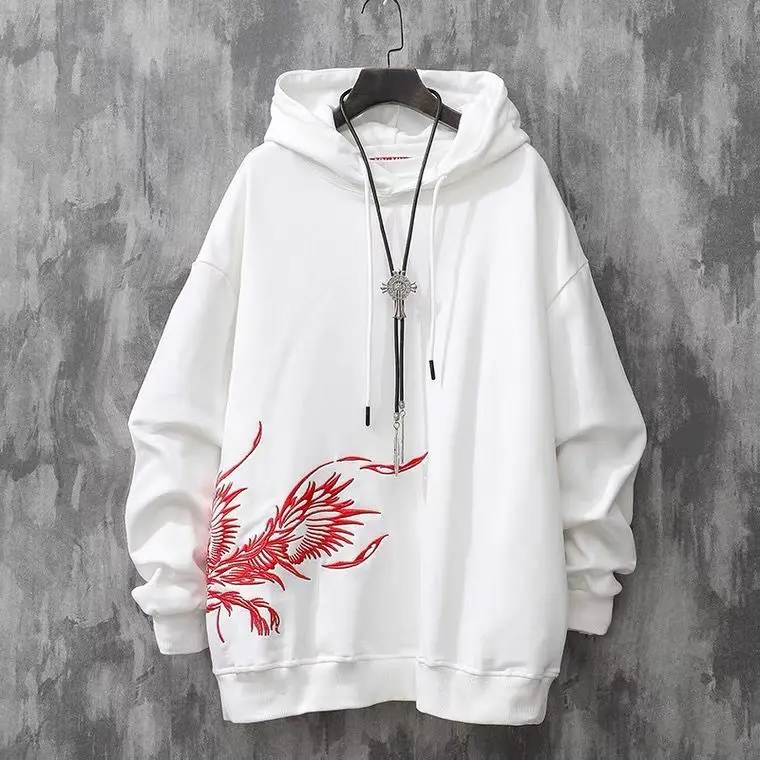 Heavy Industry Phoenix Embroidery Hooded Sweater Men\'s Autumn National Tide Loose Personality Trend Niche Chinese Style Jacket