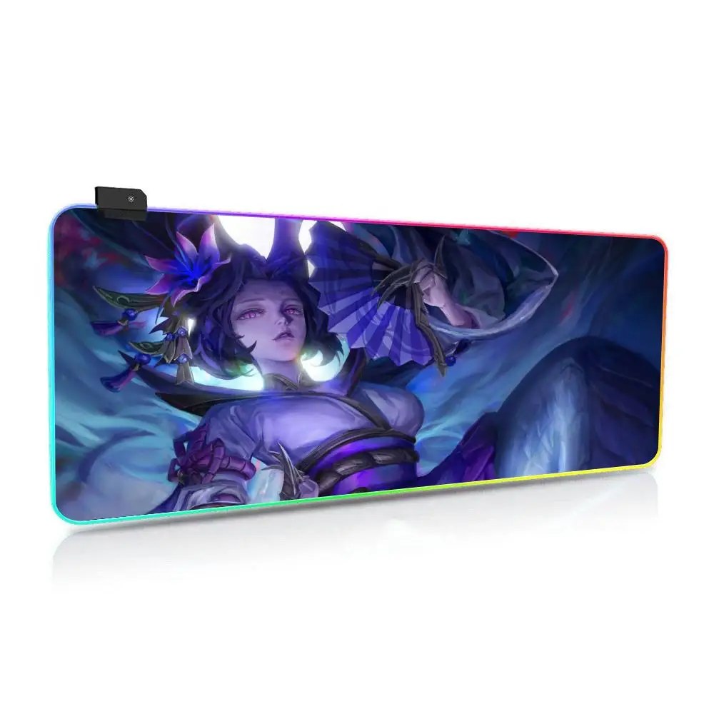 C-Caitlyn C-Camille Cassiopeia Mouse Pad Luminous Desk Mouse Pad RGB Computer Laptop Anime Keyboard Mouse Mat keyboard Keyboard