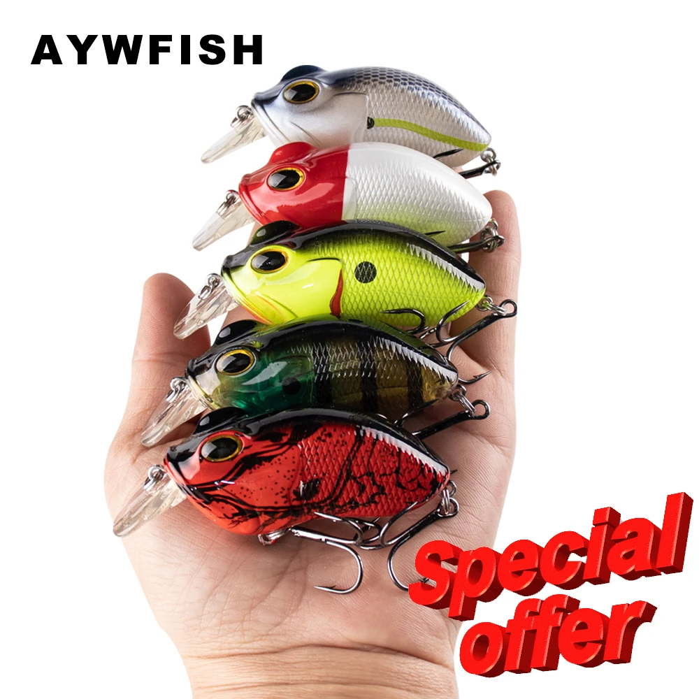 AYWFISH عرض خاص 7 سنتيمتر 14 جرام الزيز كرانكبيت المتذبذب الحشرات الصيد السحر الضفدع العائمة باس الطعم الثابت الاصطناعي (محدود)