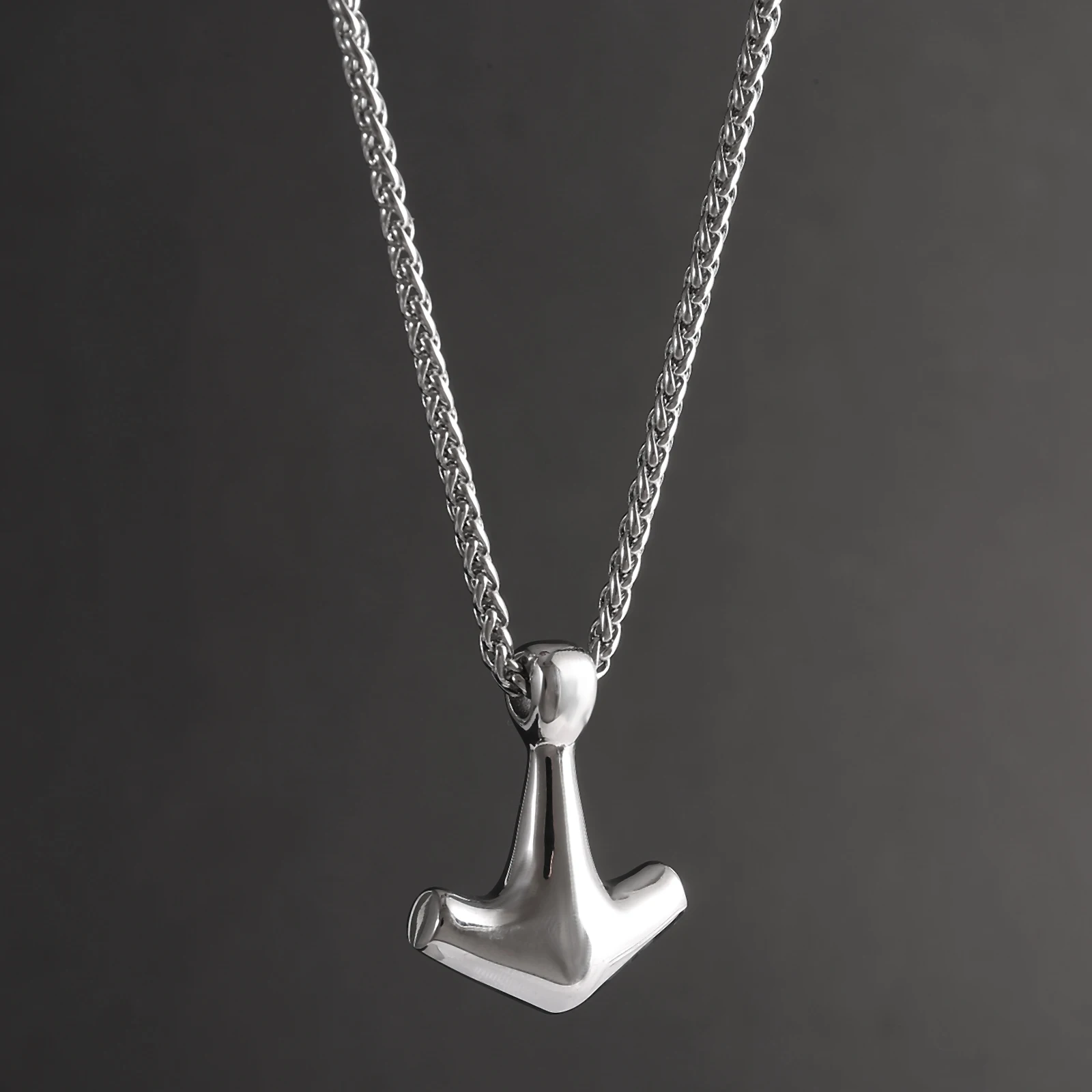 Stainless steel viking jewelry minimalist modern Thor's hammer pendant