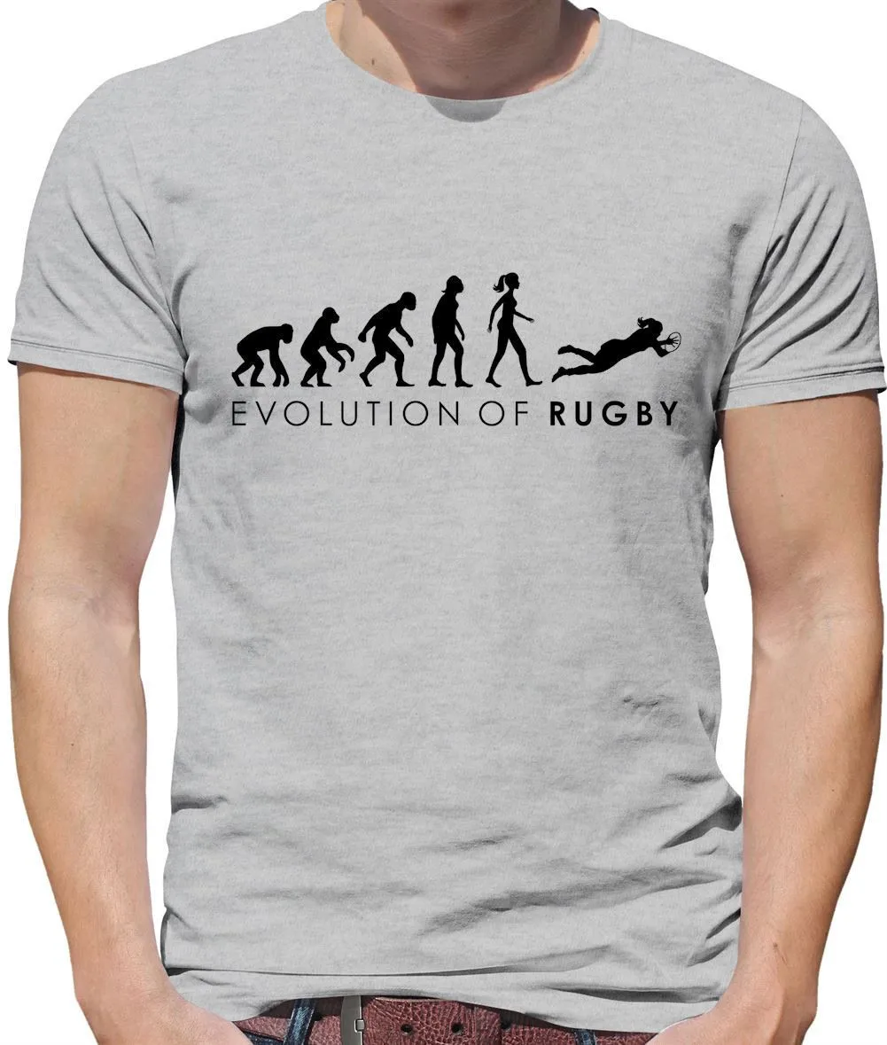 Evolution of Woman Rugby - Mens T-Shirt - League Union Nations Six 6 Love