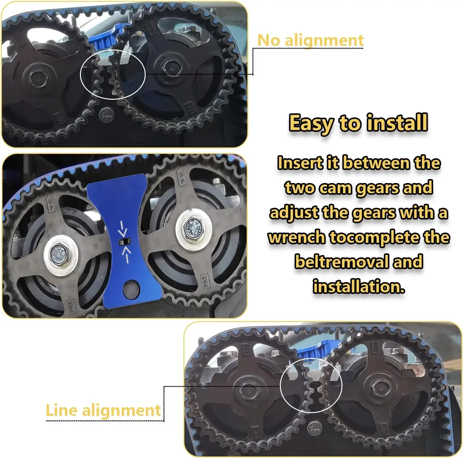 B-Series Engine Cam Gear Lock Timing Belt Tool for 94-00 Honda Acura B16 B18C1 B18C5 VTEC 1.6L&1.8L Engine