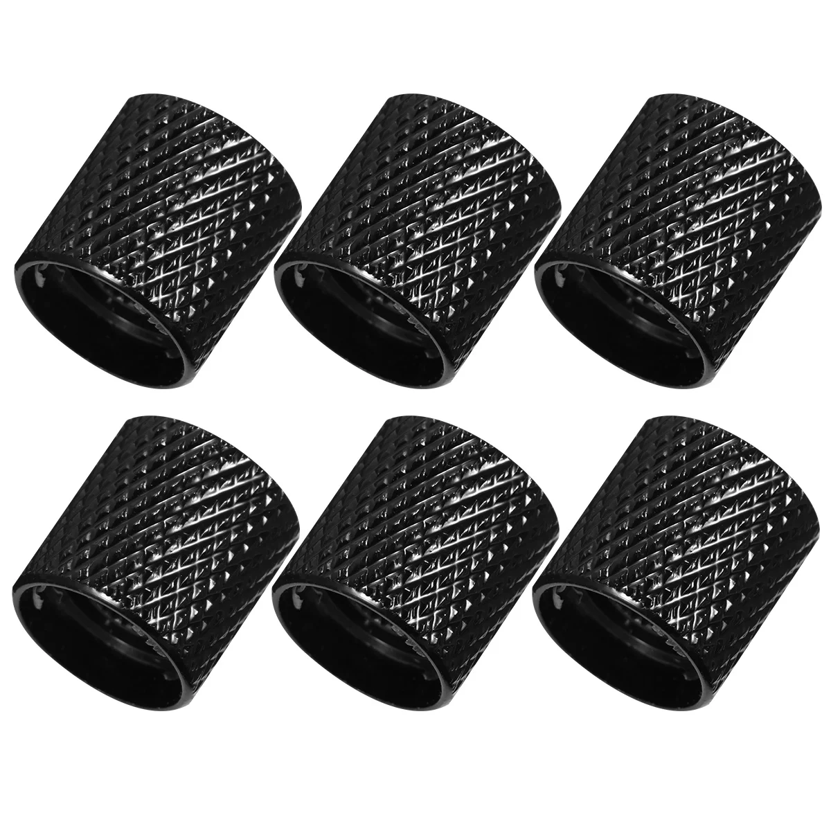 

6Pcs 6Mm Black Metal Guitar Knob Replacement for Electric Bass Tone Control Flat Style Fits Split Concentric Pots