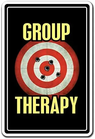 SignJoker] Group Therapy Novelty Sign Gift Shooting Range Gun Gag Funny Hobby Wall Plaque Decoration sign
