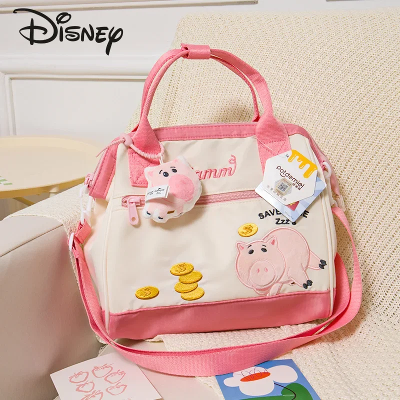 Disney-Bolso de mano Original de nailon para mujer, bandolera informal de gran capacidad con dibujos animados, de alta calidad, a la moda, 2024