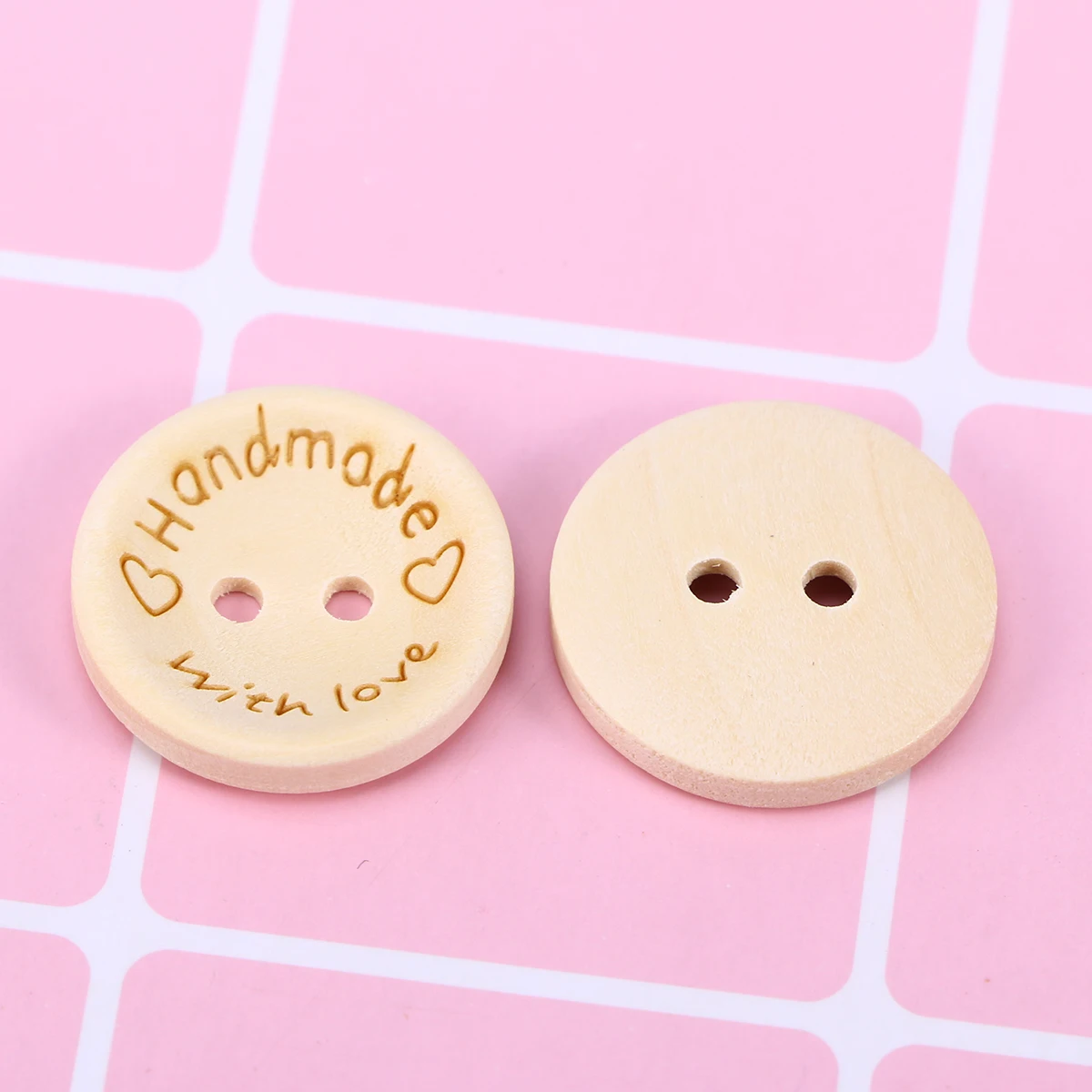 

100Pcs Natural Wood Buttons Heart Shaped Bowl Style DIY Decoration for Scrapbooking Shoes Accessories 25Mm Wooden Snaps