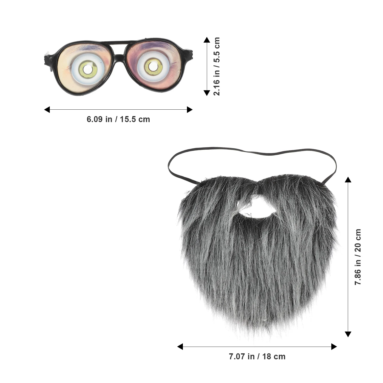 

1Set Funny Fake Mustache Eyewear Cosplay Realistic Beard Party Halloween Props Photo Booth Costume Realistic Fake Beard