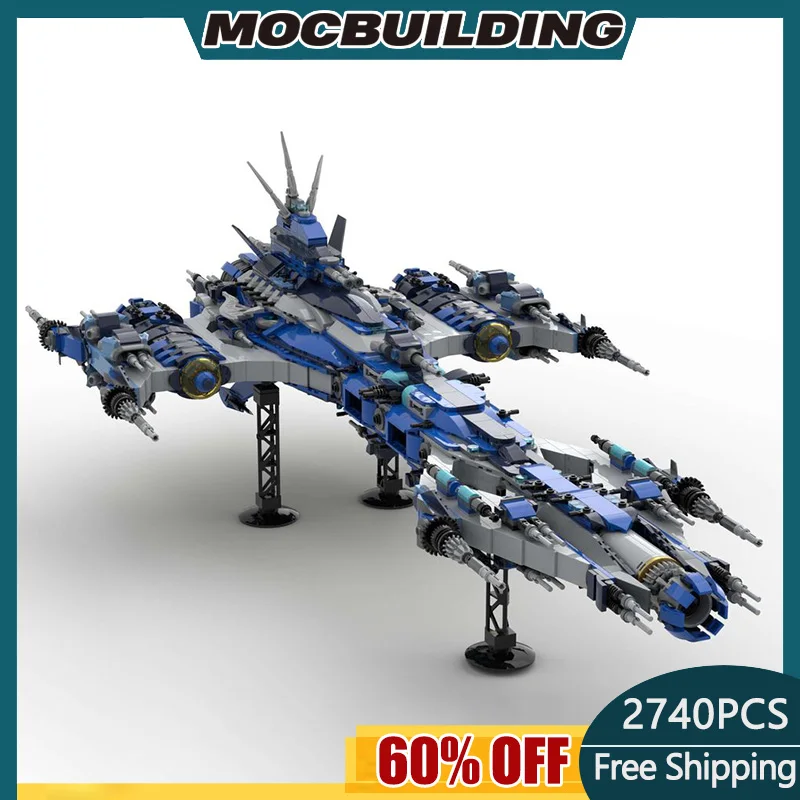 Moc Building Block Nebula Class Space Battle Carrier DIY Assembly Model Science Fiction Spacecraft Children's Holiday Gifts